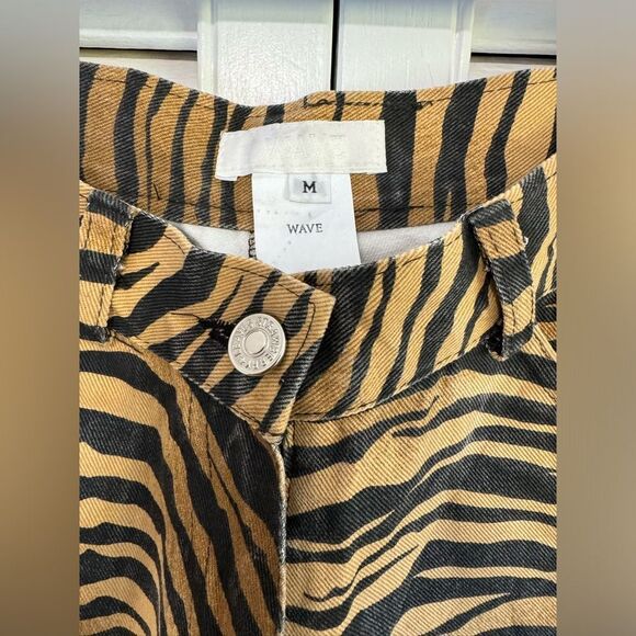 Animal tiger print wide leg high wasted jeans Women’s medium - Picture 5 of 9